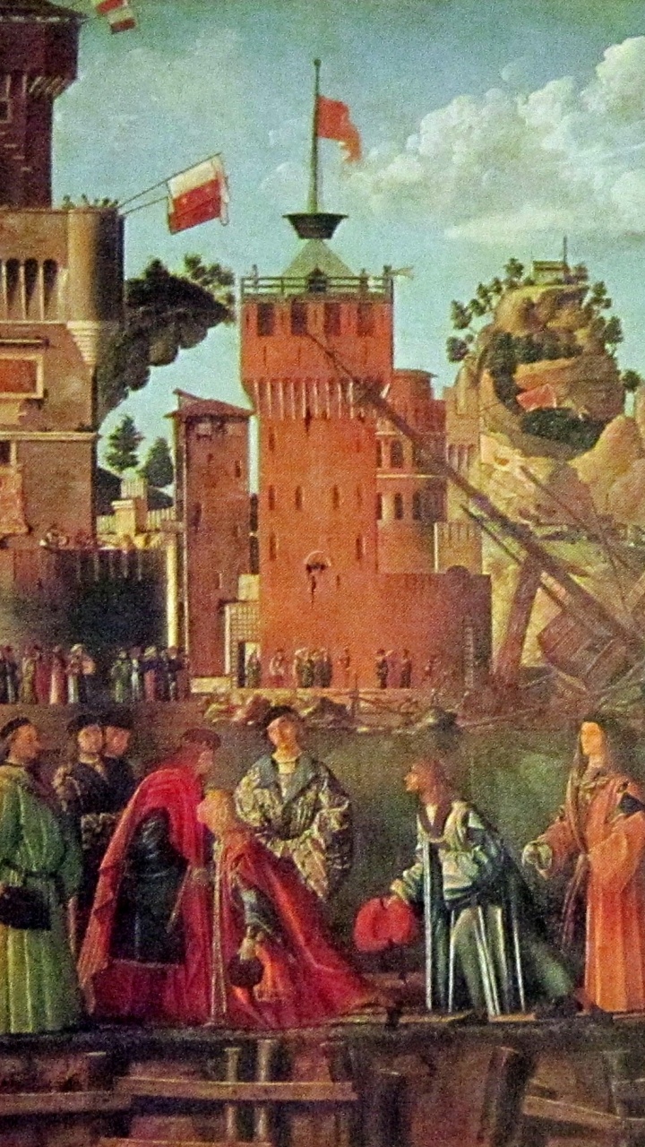 Обои Галерея dellAccademia, возрождение, живопись, произведение искусства, Легенда о Святой Урсуле в разрешении 720x1280