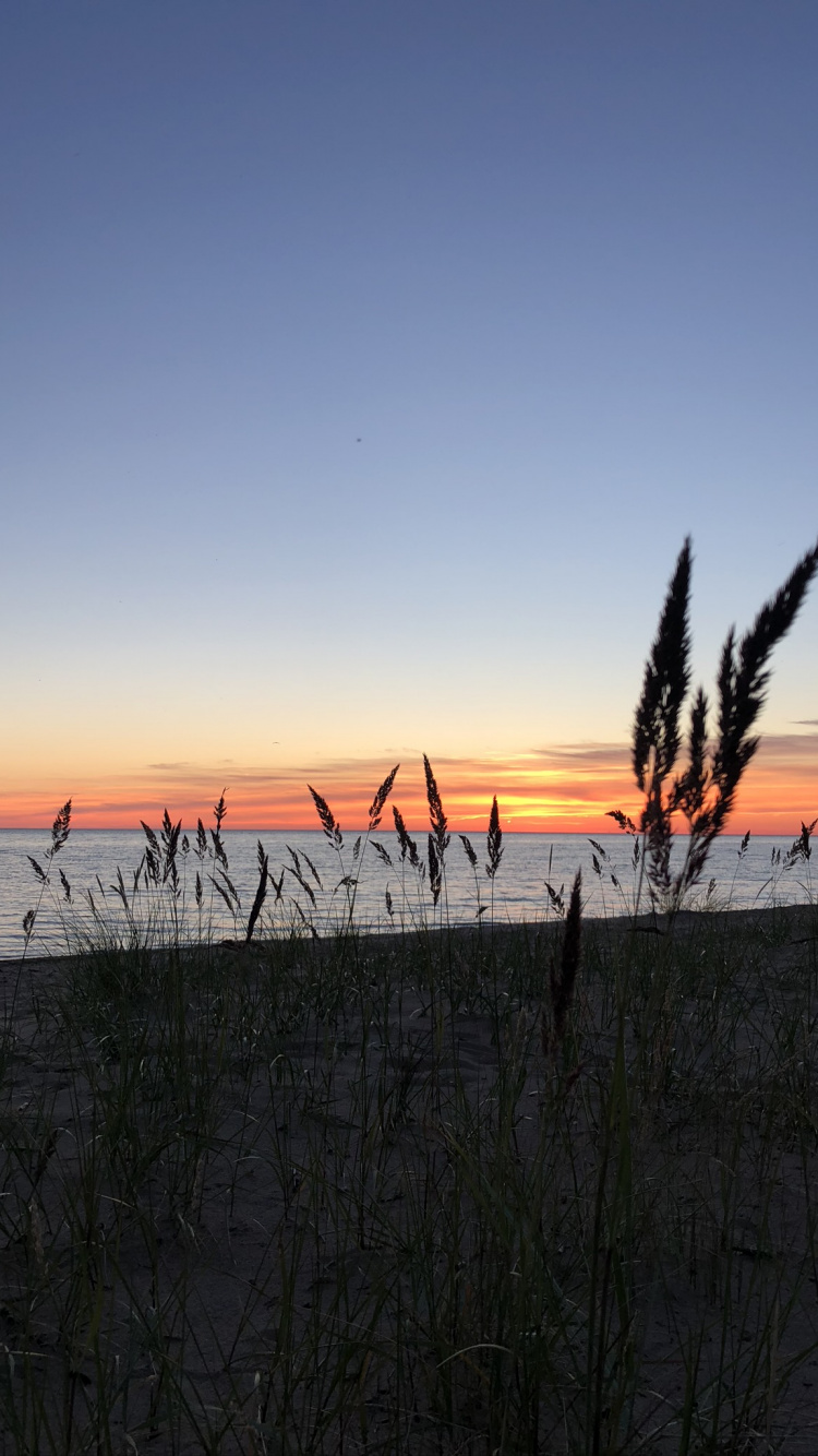 Обои закат, природный ландшафт, сумрак, вечер, восход солнца в разрешении 750x1334