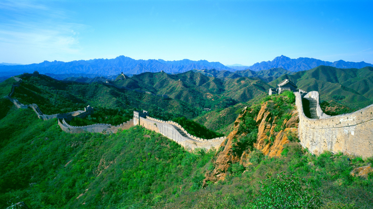 Обои великая Китайская стена, Huanghuacheng, Мутяньюй, горный рельеф, гора в разрешении 1280x720