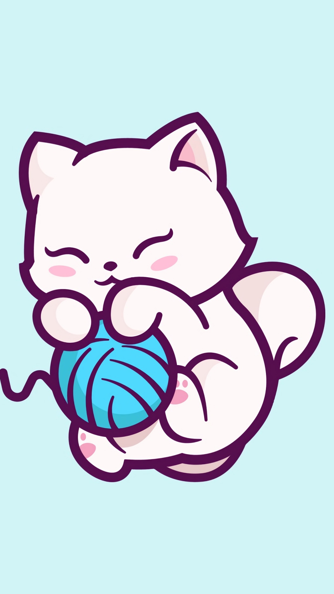 Обои котенок, Фиолетовый, мультфильм, пурпур, розовый в разрешении 1080x1920