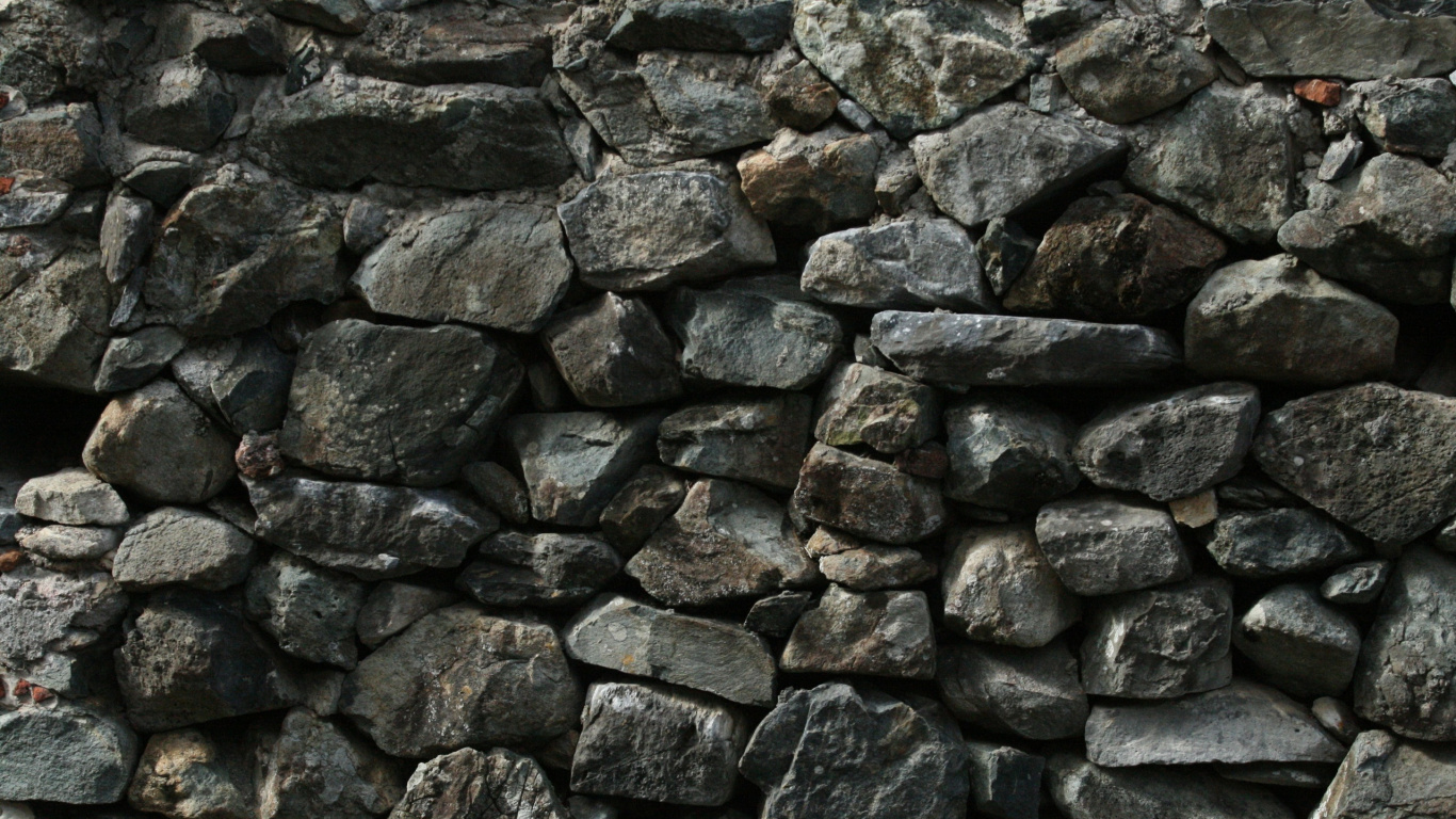 Обои каменная стена, стена, рок, коренная порода, булыжник в разрешении 1366x768