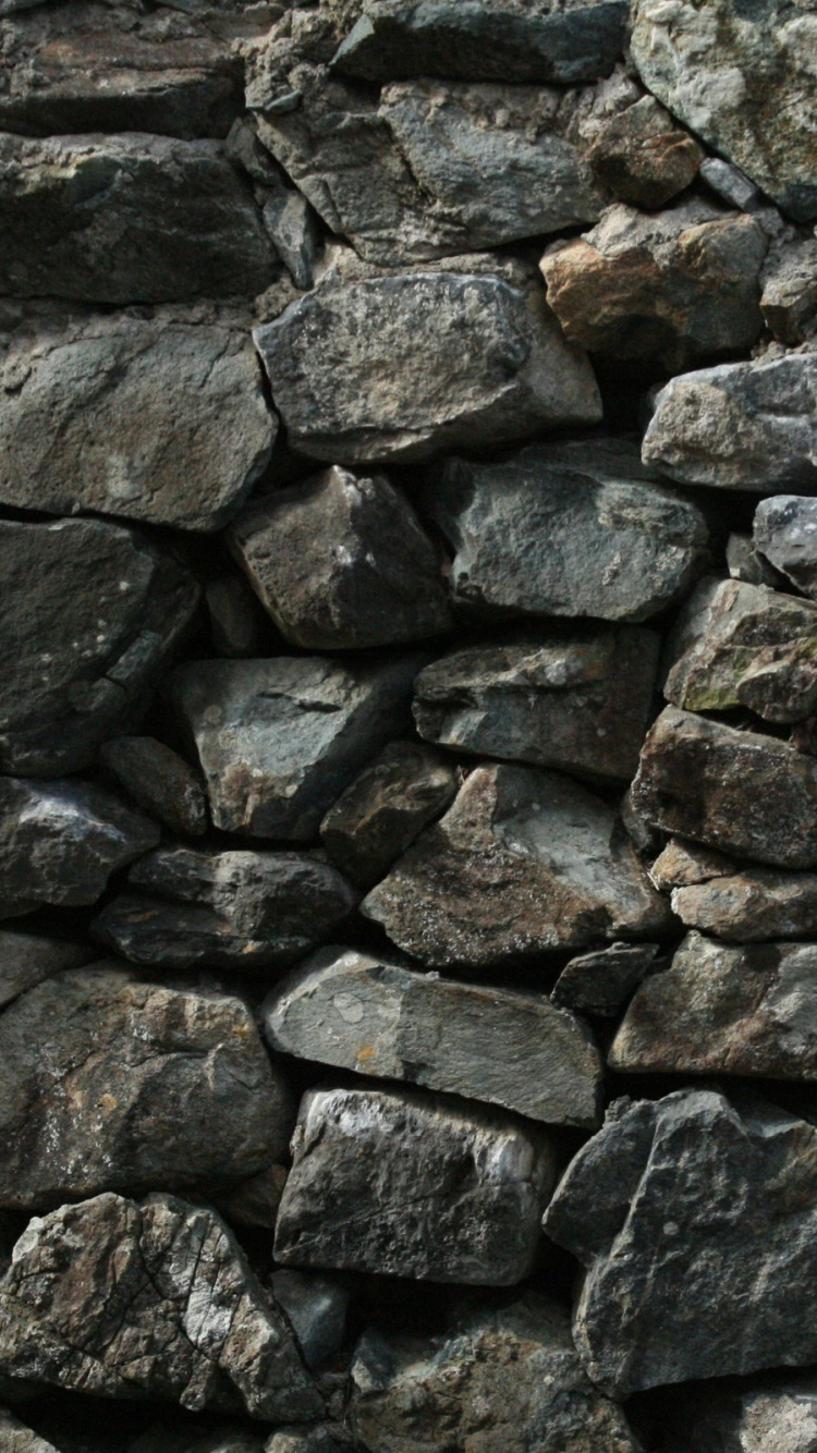 Обои каменная стена, стена, рок, коренная порода, булыжник в разрешении 750x1334