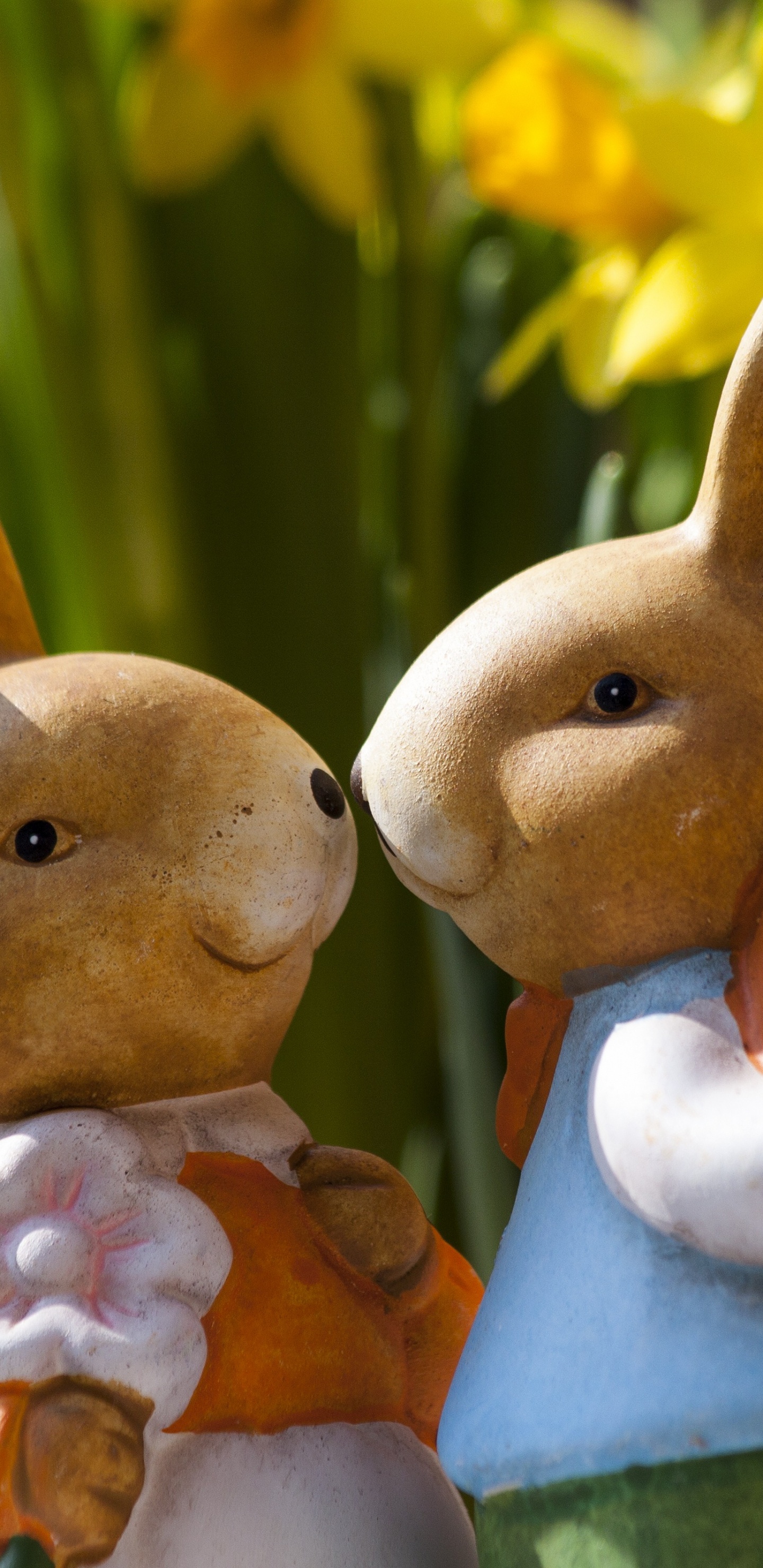 Обои пасхальный кролик, яйцо охоты, пасхальное яйцо, кролик, Кролики и зайцы в разрешении 1440x2960