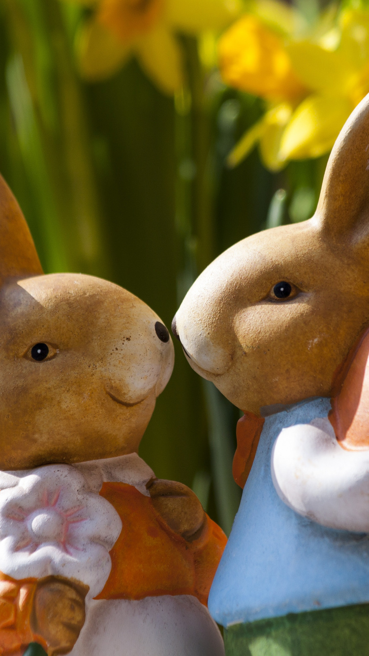 Обои пасхальный кролик, яйцо охоты, пасхальное яйцо, кролик, Кролики и зайцы в разрешении 750x1334