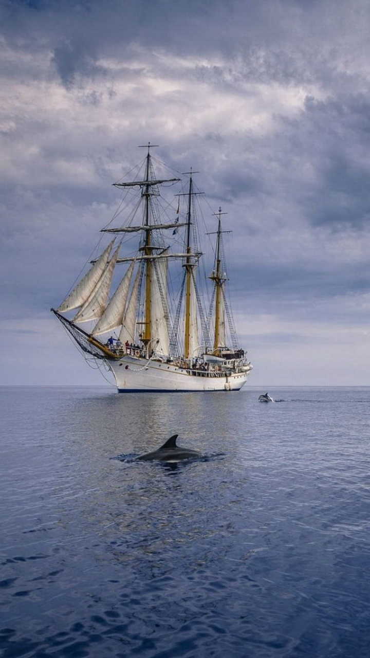 Обои парусник, корабль, Бригантина, Бриг, высокий корабль в разрешении 720x1280