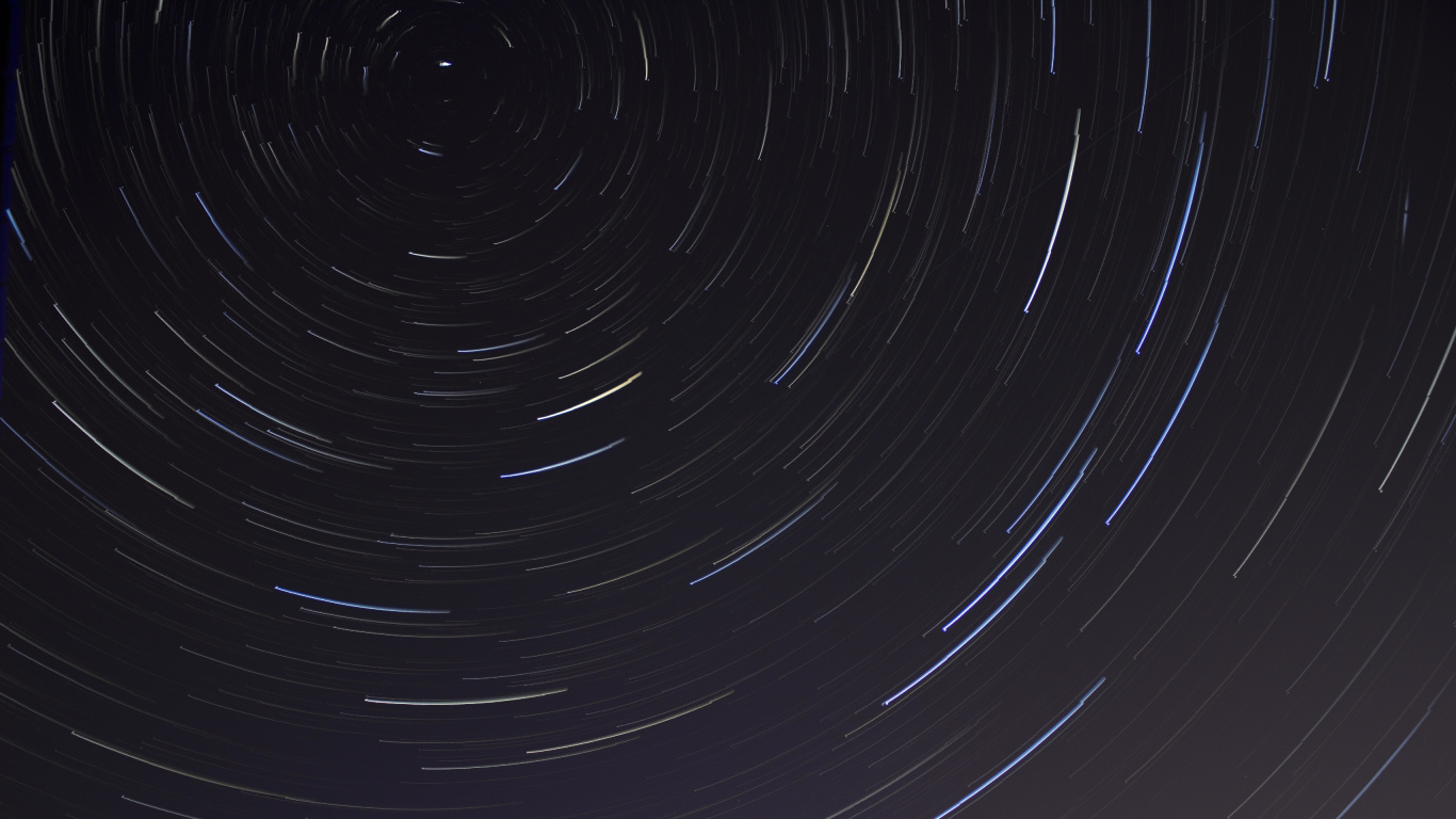 Обои космос, линия, Звездный след, астрономический объект, небо в разрешении 1366x768