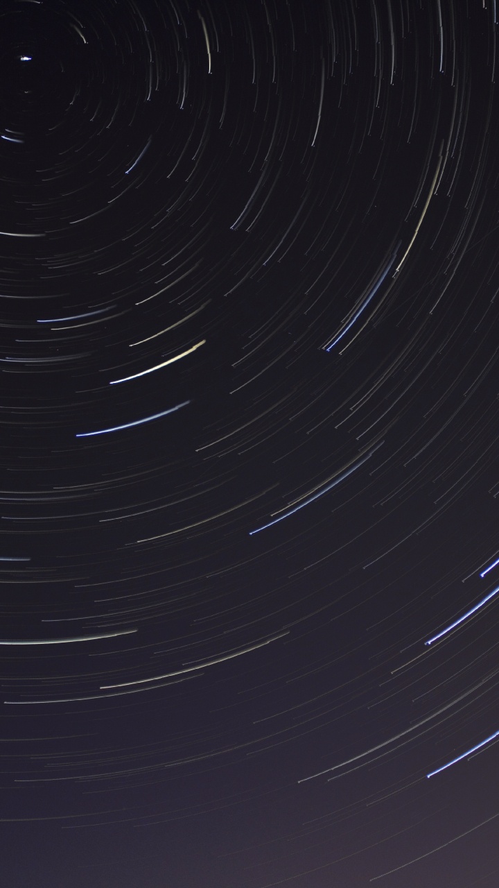 Обои космос, линия, Звездный след, астрономический объект, небо в разрешении 720x1280