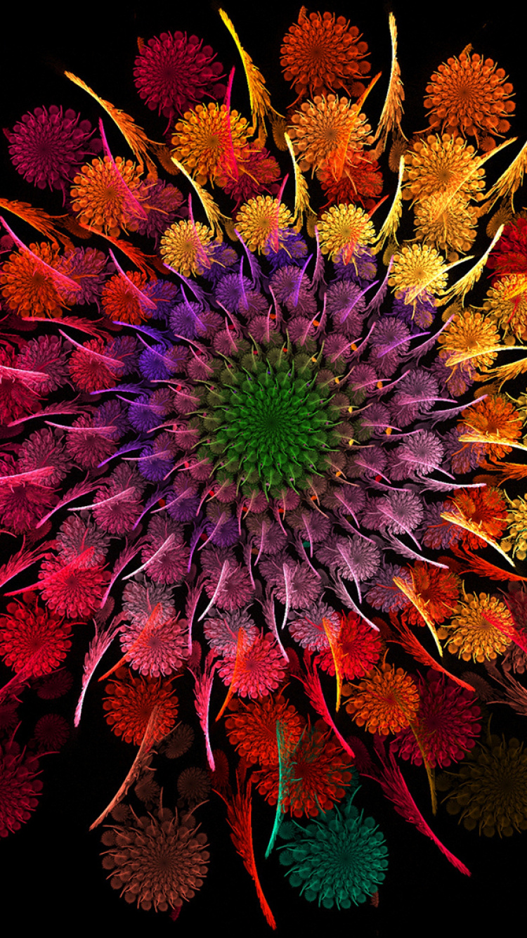 Обои цветок, срезанные цветы, растение, цветочный дизайн, фрактальное искусство в разрешении 750x1334