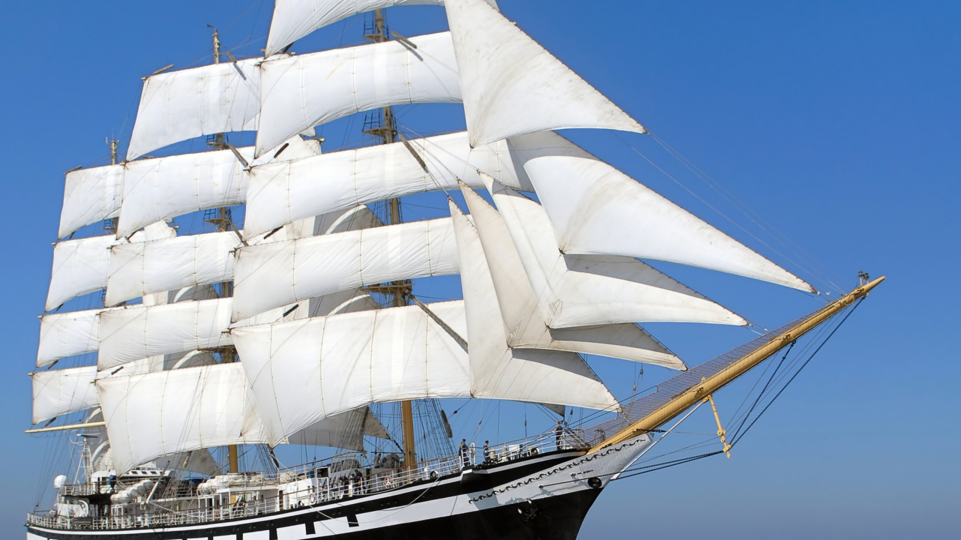Обои корабль, высокий корабль, парусник, баркентины, клипер в разрешении 1920x1080