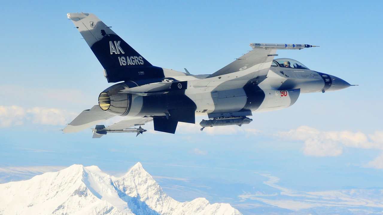 Обои Ф 16 агрессора, Эскадрилья агрессор, ВВС США, военный самолет, самолет в разрешении 1280x720