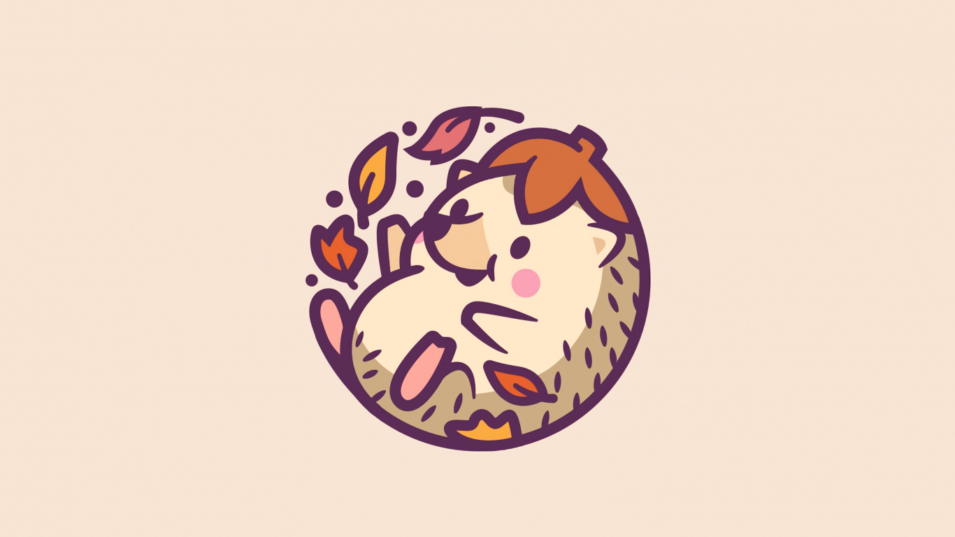 Обои Апельсин, лого, графика, рисование, круг в разрешении 1366x768