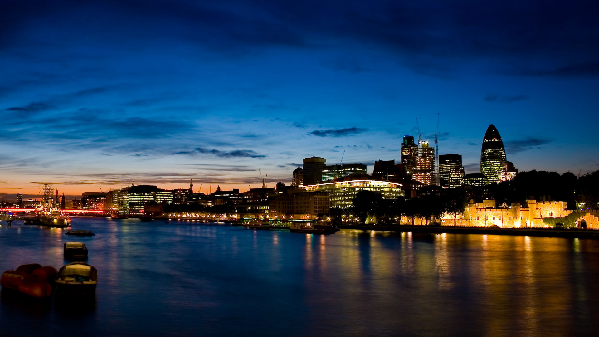 Обои небо, отражение, реки, водоем, горизонт в разрешении 1920x1080