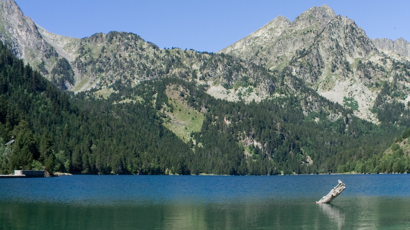 Обои гора, природа, озеро, каровое озеро, дикая местность в разрешении 1366x768