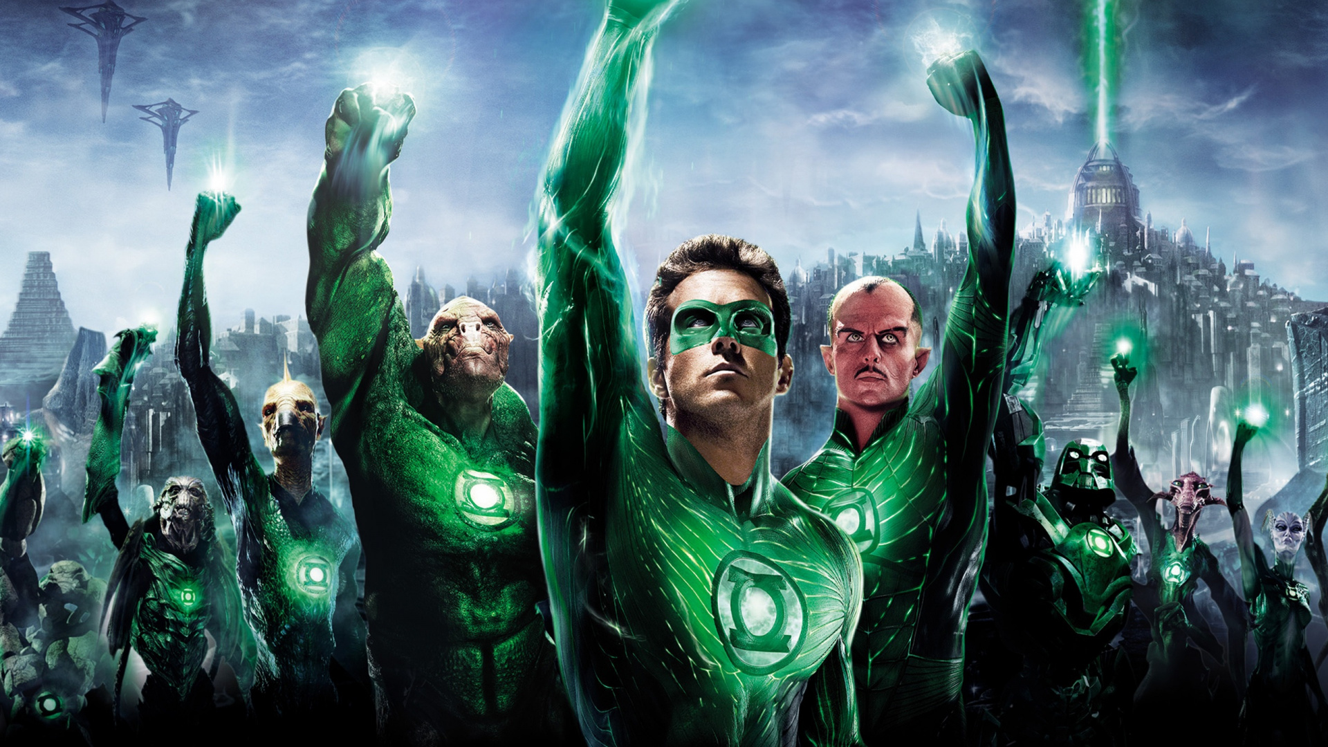 Обои зеленый фонарь, Хэл Джордан, комиксы dc, зеленый, мир в разрешении 1920x1080