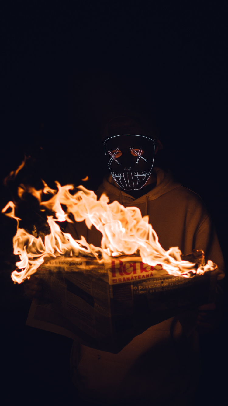 Обои огонь, тепло, свет, пламя, видео в разрешении 750x1334