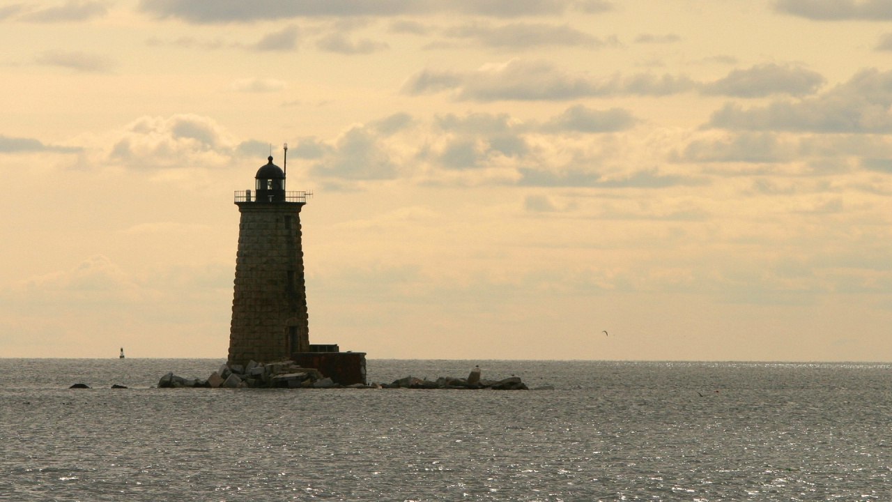 Обои море, вышка, Сигнальная башня, горизонт, океан в разрешении 1280x720