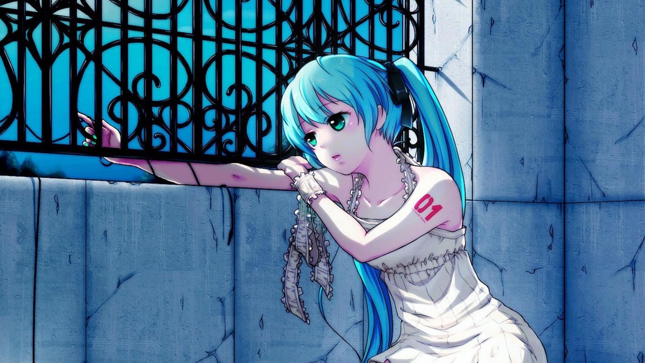 Обои Хацунэ Мику, аниме, мультфильм, синий, мультик в разрешении 1280x720