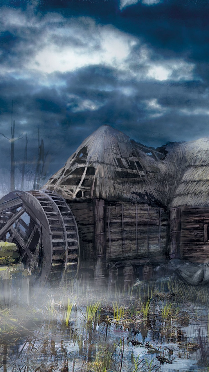 Обои Ведьмак 3 дикая охота, Ведьмак, концепт арт, арт, природа в разрешении 720x1280