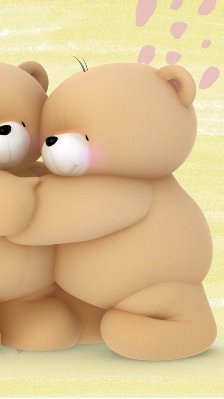 Обои друзья навсегда, плюшевый мишка, мягкая игрушка, ребенок, младенец в разрешении 720x1280