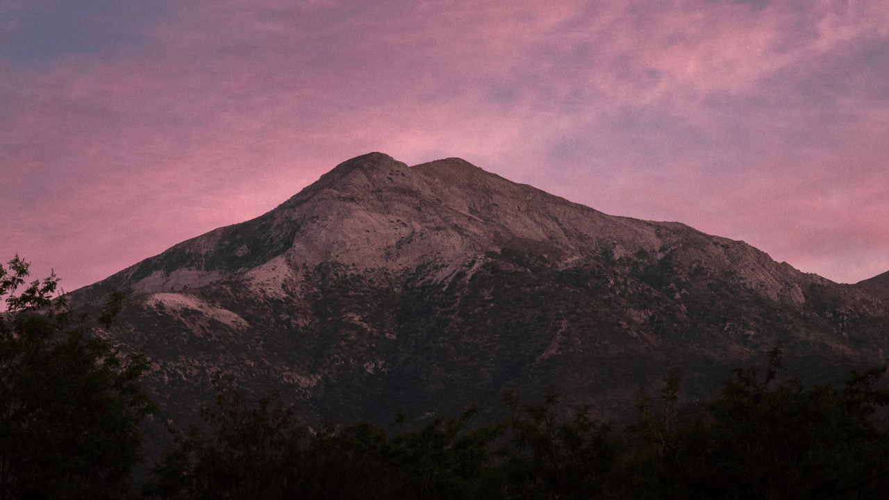 Обои сумрак, дикая местность, утро, горный рельеф, гора в разрешении 1280x720