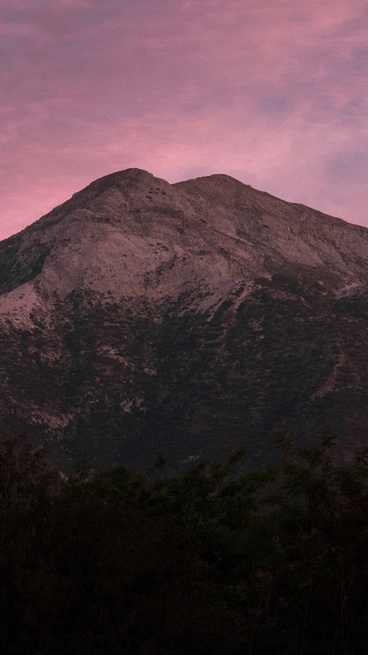 Обои сумрак, дикая местность, утро, горный рельеф, гора в разрешении 720x1280