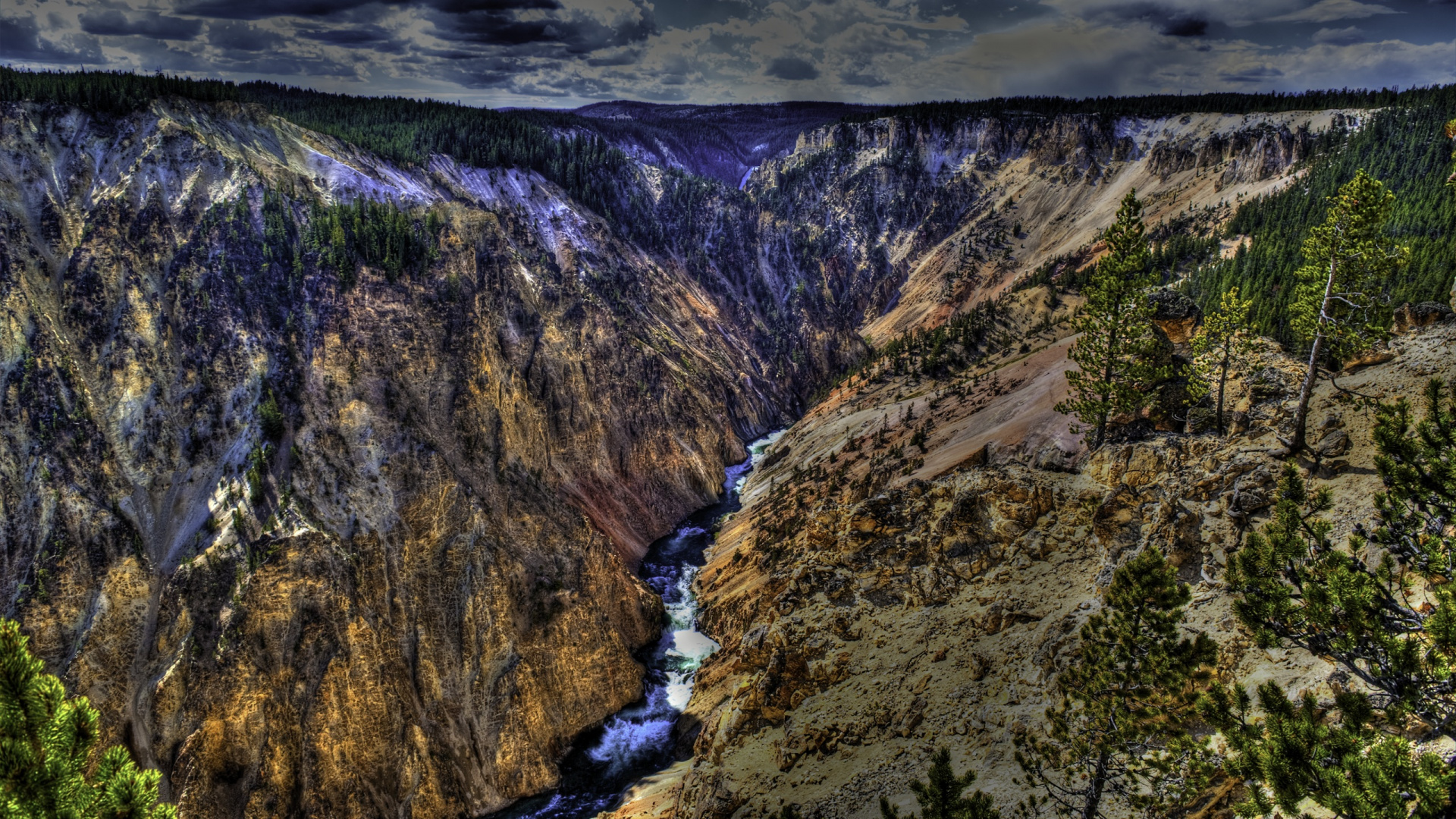 Обои национальный парк Гранд каньон, национальный парк Гранд титон, Большой Каньон Йеллоустоун, гора, каньон в разрешении 1920x1080