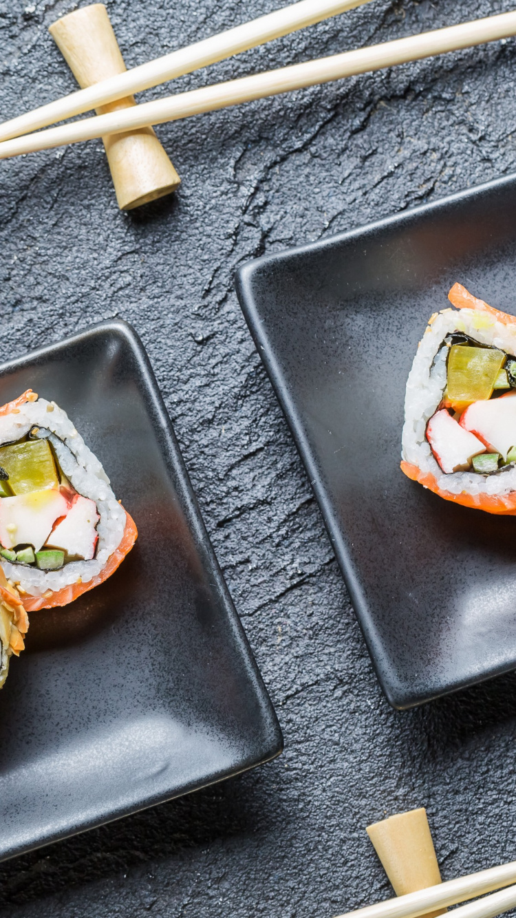 Обои Японская кухня, суши, макидзуси, ресторан, Кулинария в разрешении 750x1334