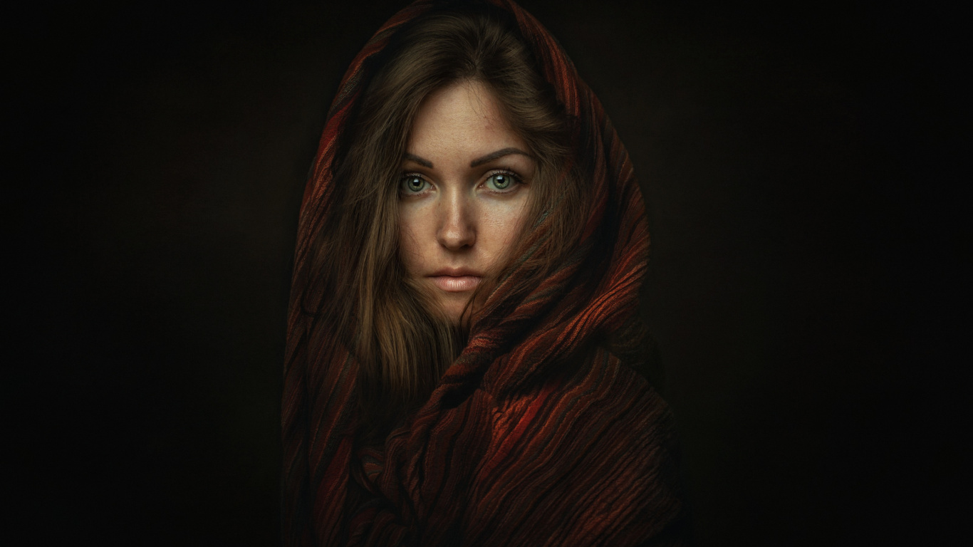 Обои красота, портрет, нос, губа, ресничка в разрешении 1366x768