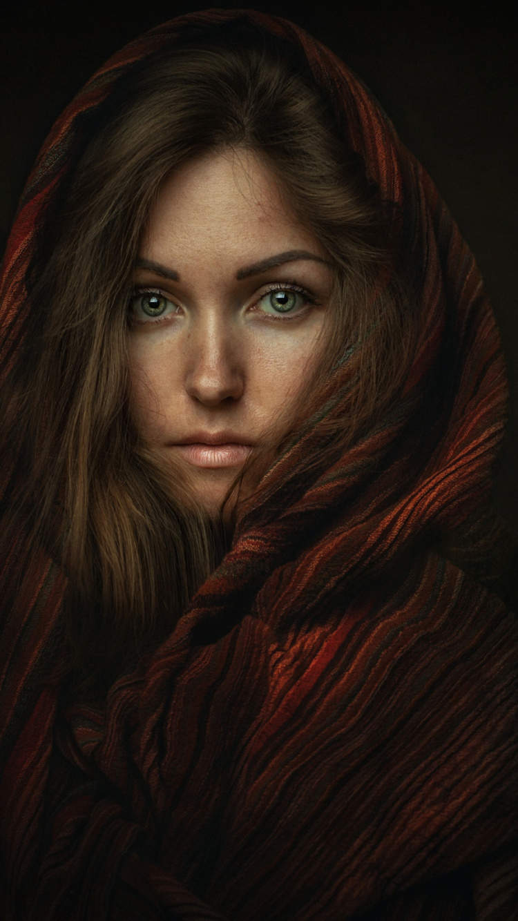 Обои красота, портрет, нос, губа, ресничка в разрешении 750x1334