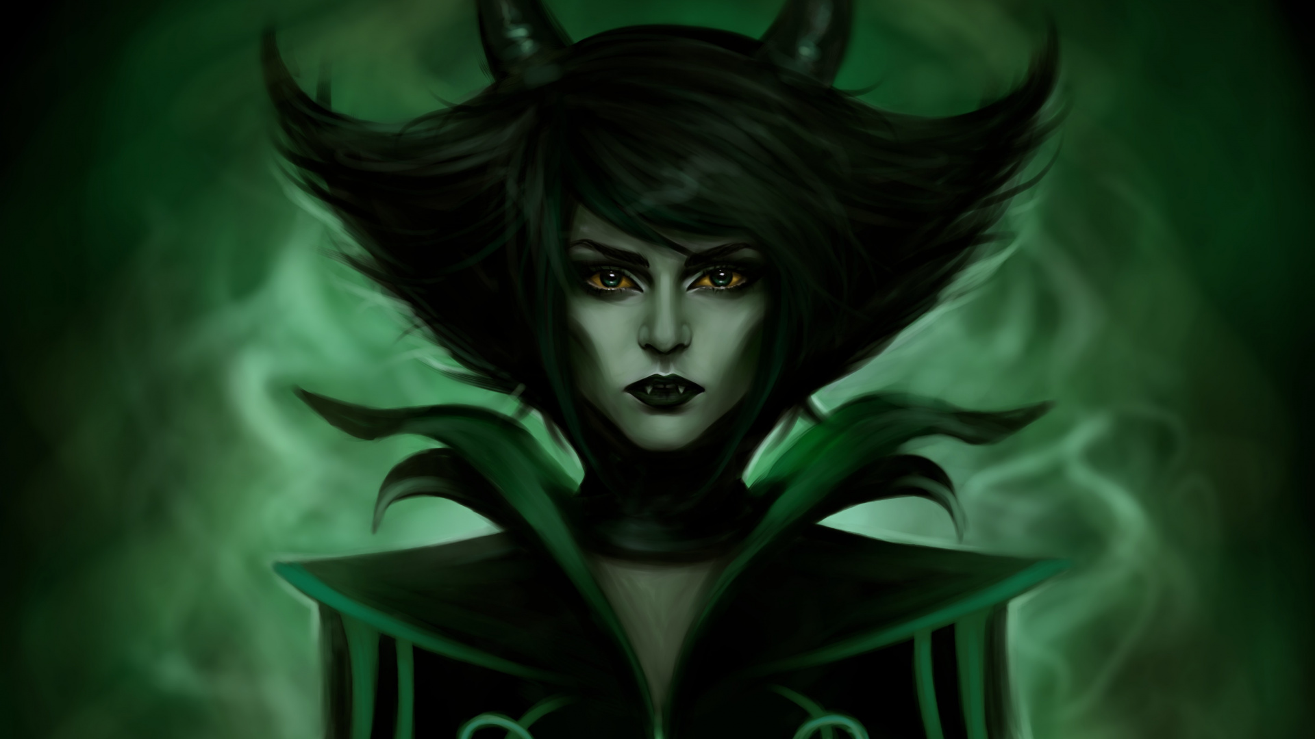 Обои фэнтези, цифровое искусство, темнота, иллюстрация, демон в разрешении 1920x1080