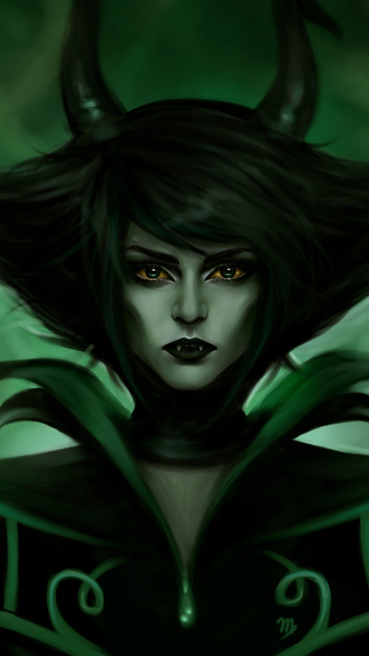 Обои фэнтези, цифровое искусство, темнота, иллюстрация, демон в разрешении 720x1280