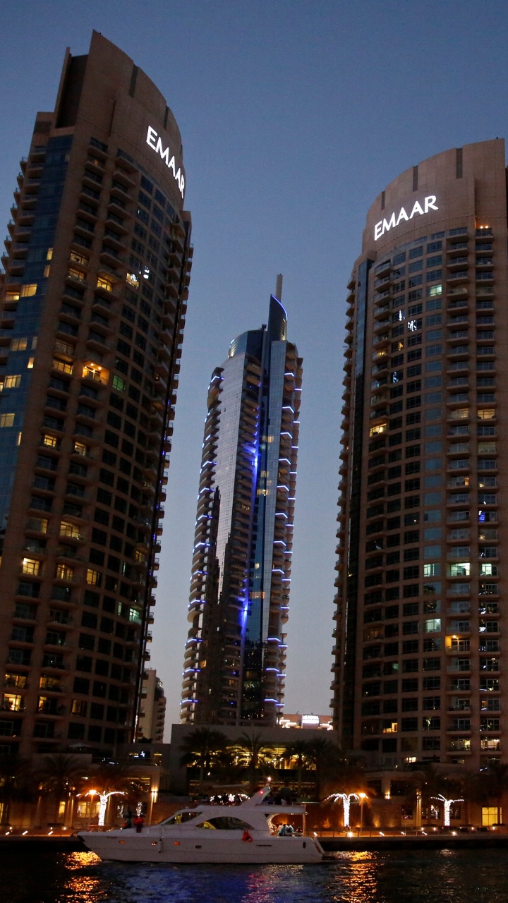 Обои Дубай, город, городской пейзаж, метрополия, небоскреб в разрешении 720x1280