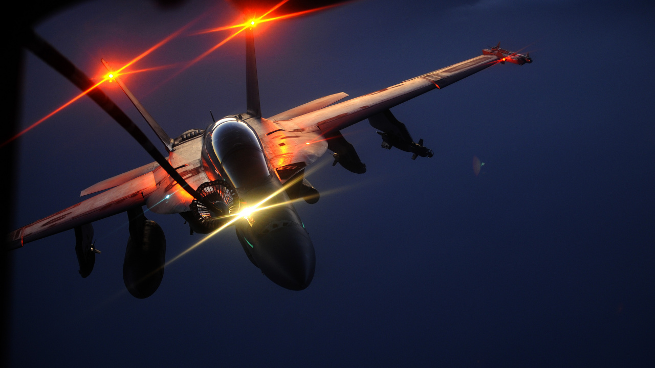 Обои Боинг Ф-18Е F супер Хорнет, военный самолет, самолеты, самолет, аэрокосмическая техника в разрешении 1280x720