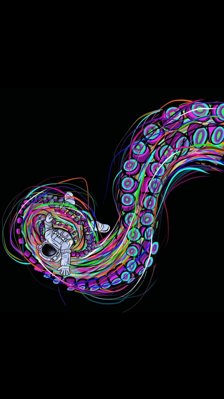 Обои астронавт, амолед, фрактальное искусство, арт, математика в разрешении 720x1280