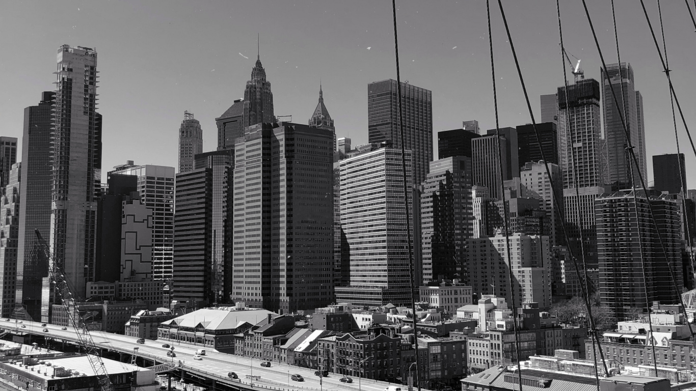 Обои Нью-Йорк, НьюЙорк, небоскреб, городской район, городской пейзаж в разрешении 1366x768