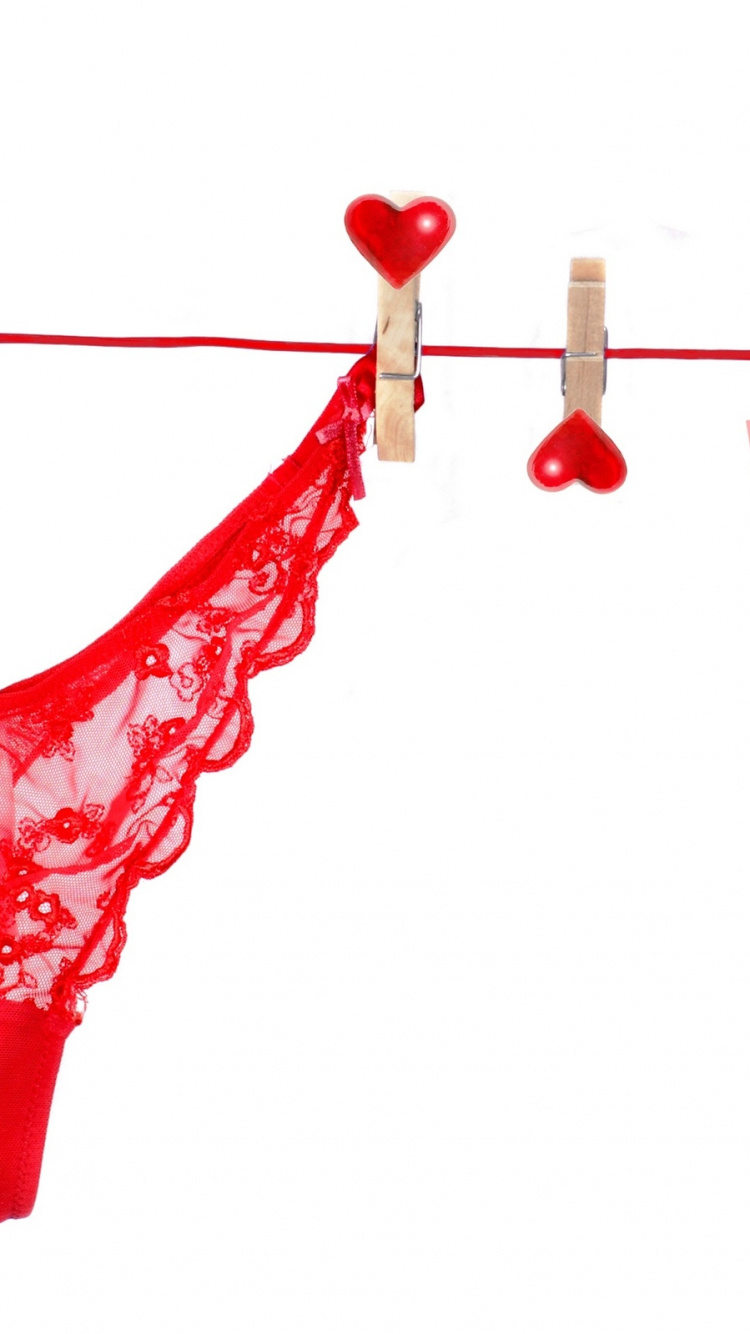 Обои День Святого Валентина, нижнее белье, дамское белье, красный цвет, 14 февраля в разрешении 750x1334