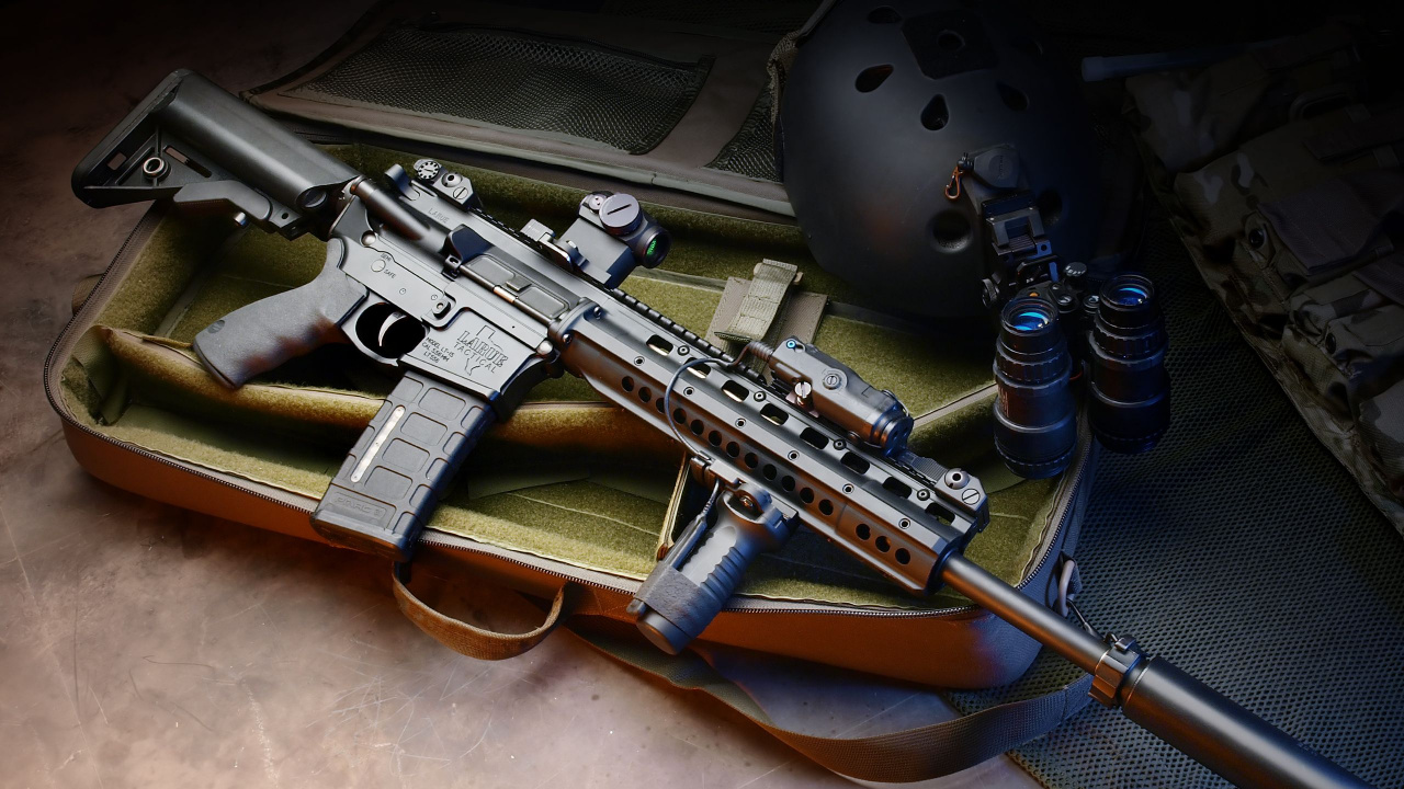 Обои карабин M4, карабин, орудие, огнестрельное оружие, триггер в разрешении 1280x720