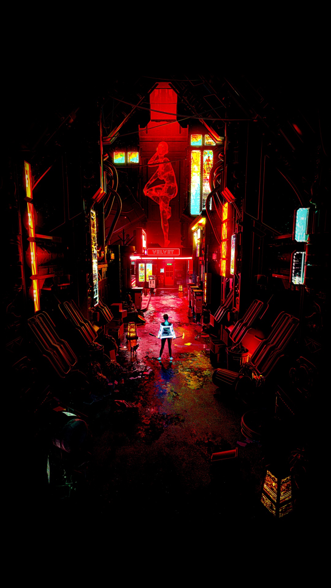 Обои темнота, здание, электричество, развлечение, автомобильное освещение в разрешении 1080x1920