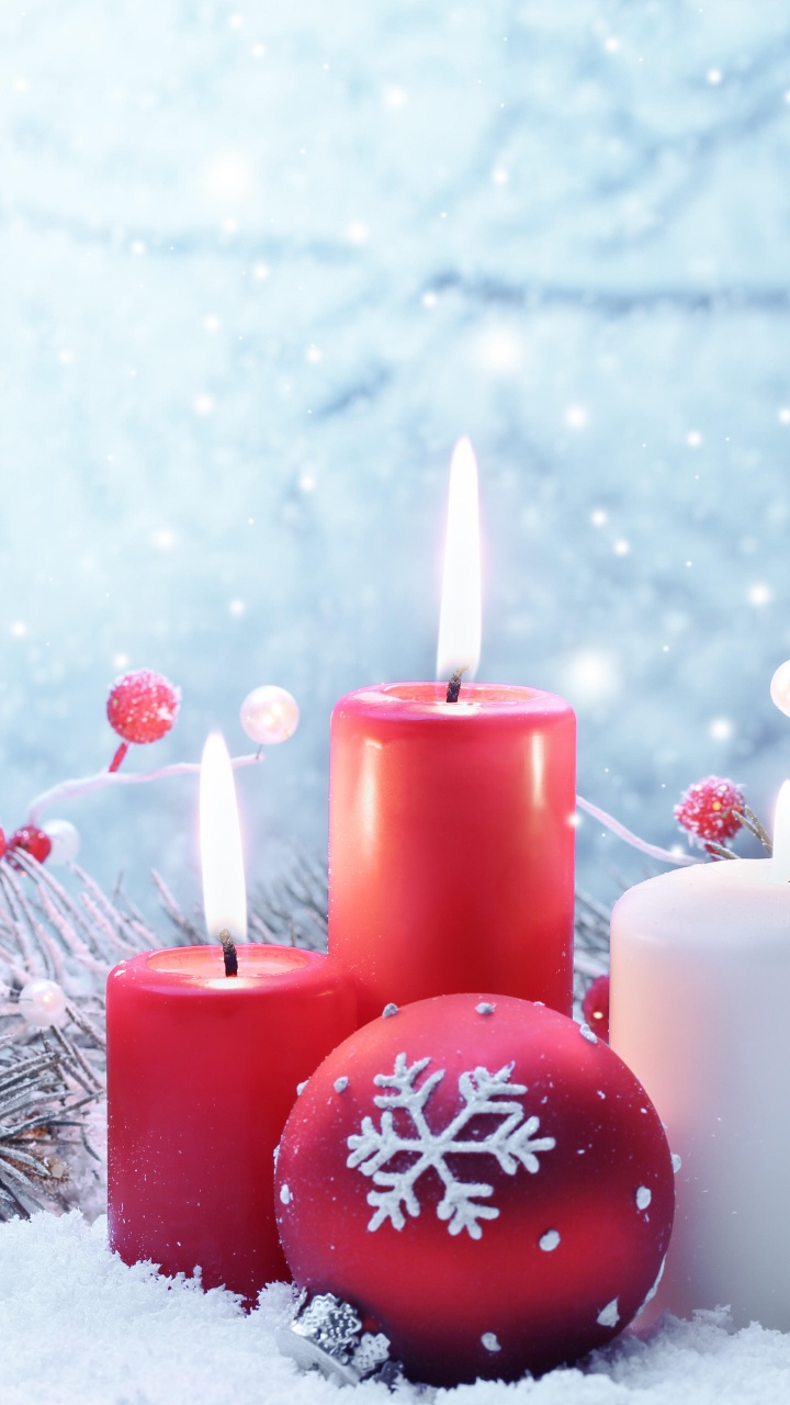 Обои Рождественский день, рождественский орнамент, зима, снег, замораживание в разрешении 720x1280