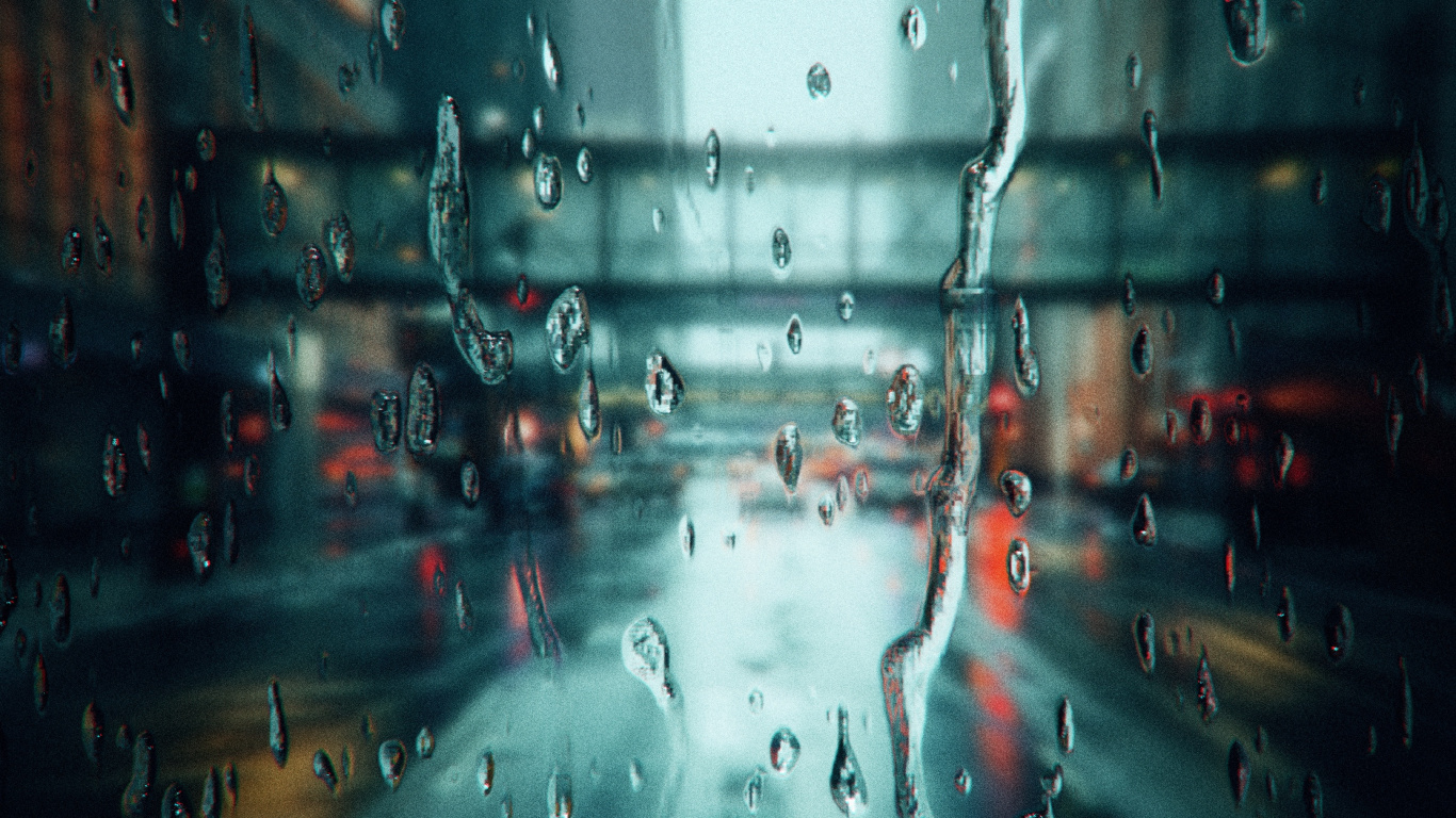 Обои вода, дождь, атмосфера, жидкий, жидкость в разрешении 1366x768