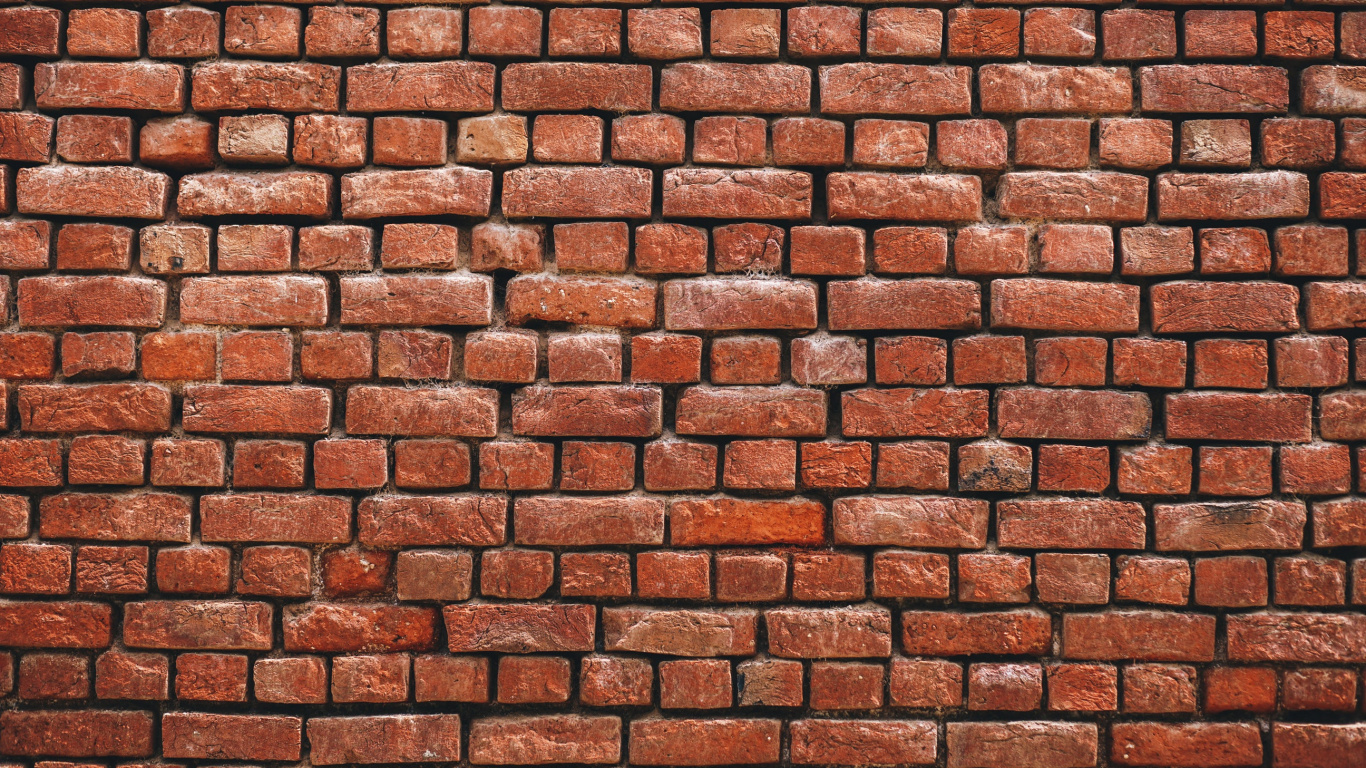 Обои кирпич, стена, кирпичная кладка, каменная стена, узор в разрешении 1366x768