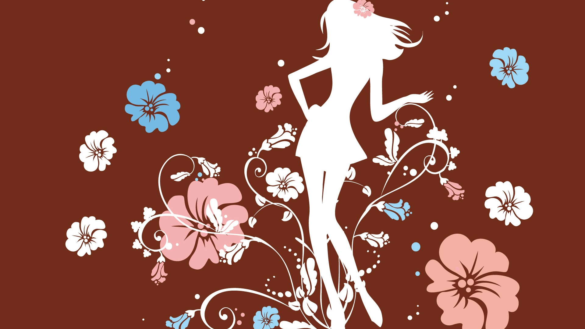 Обои иллюстрация, графический дизайн, ветка, лепесток, Флора в разрешении 1920x1080