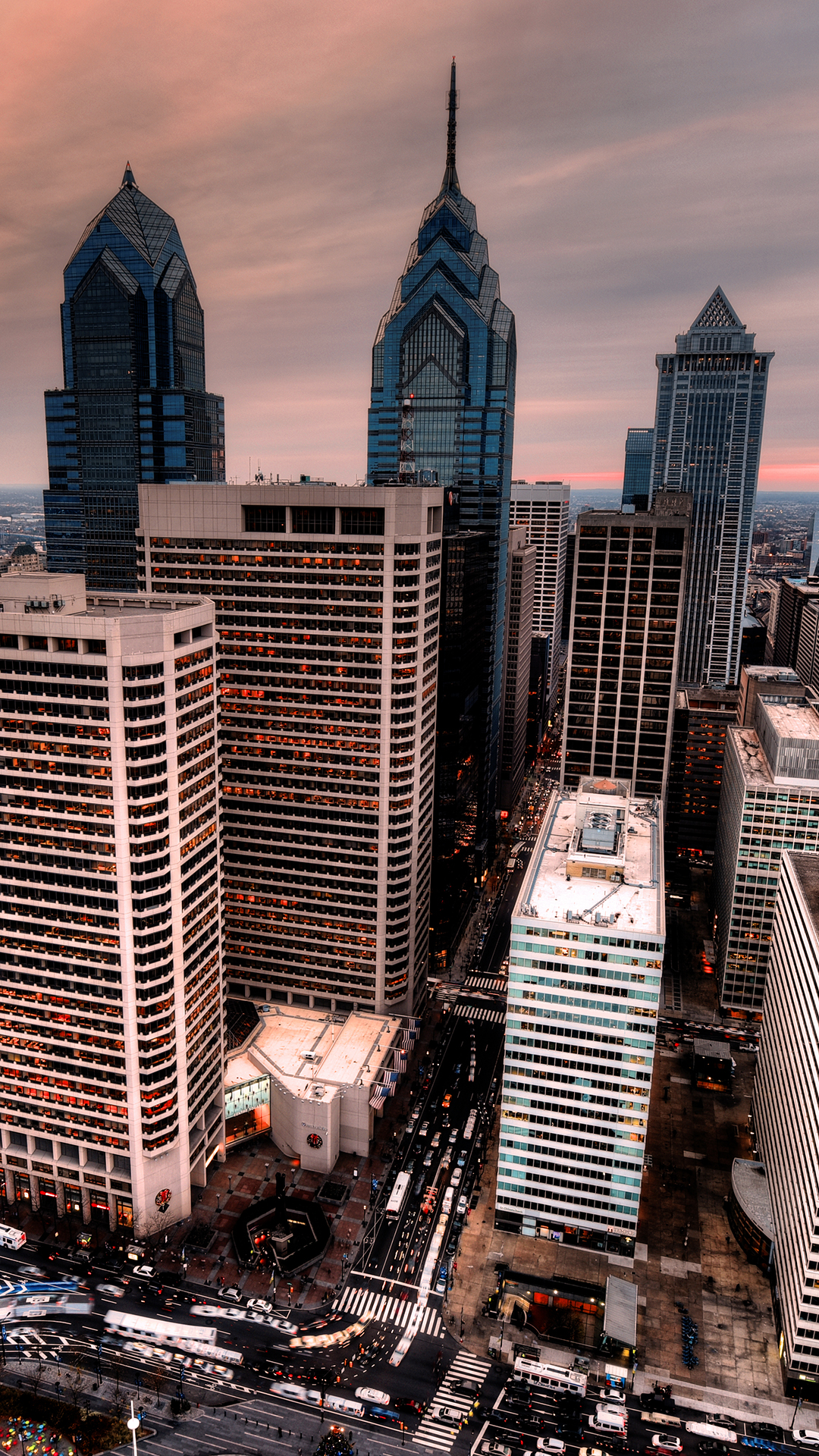 Обои городской район, небоскреб, Филадельфия, здание, дневное время в разрешении 1080x1920