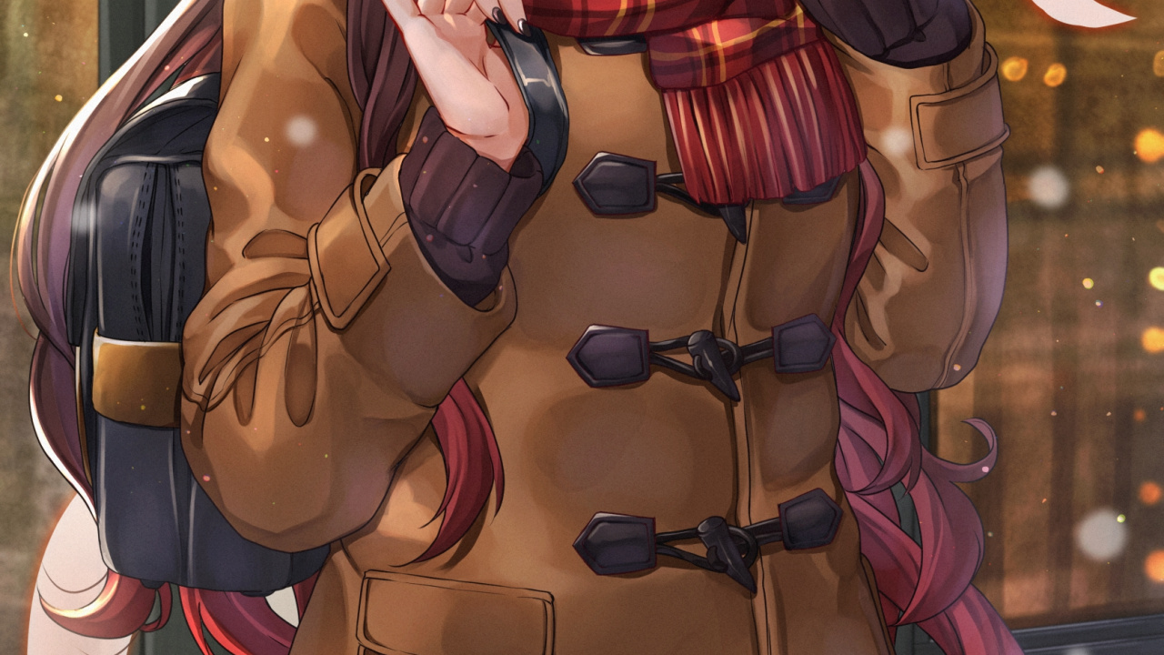 Обои аниме, зима ху тао, Геншин удар, Ху Тао, кецин в разрешении 1280x720