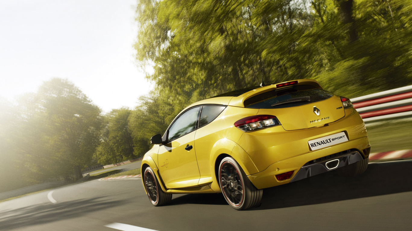 Обои Mgane Рено Спорт, Рено, авто, желтый, Mgane РС в разрешении 1366x768
