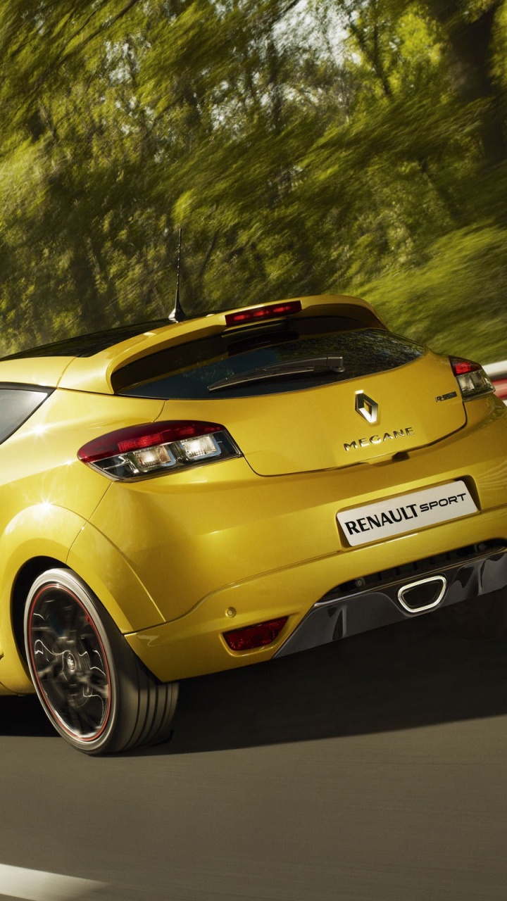 Обои Mgane Рено Спорт, Рено, авто, желтый, Mgane РС в разрешении 720x1280