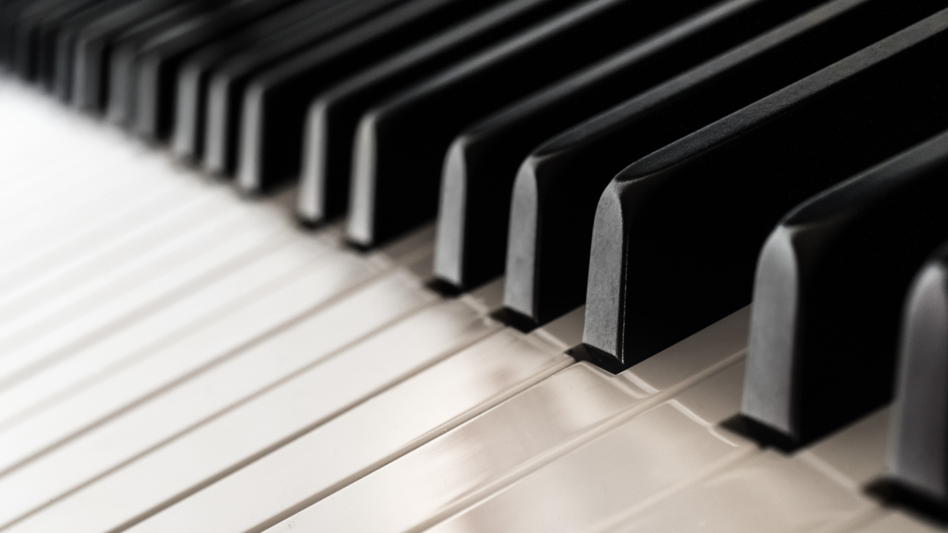 Обои фортепьяно, клавиатура, скрипка, синтезатор, музыкальный инструмент в разрешении 1366x768