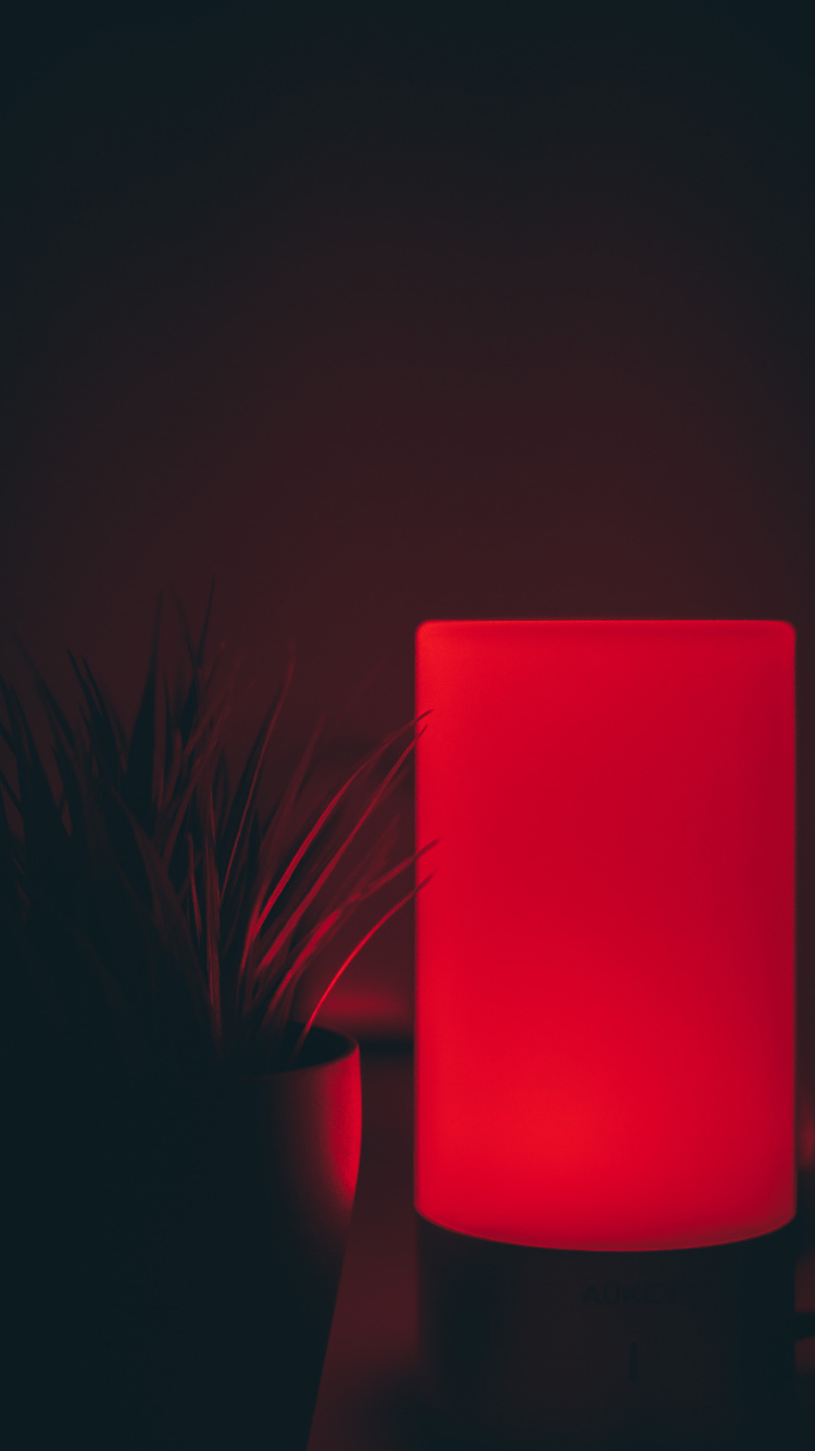 Обои свет, красный цвет, освещение, комната, материальное свойство в разрешении 750x1334