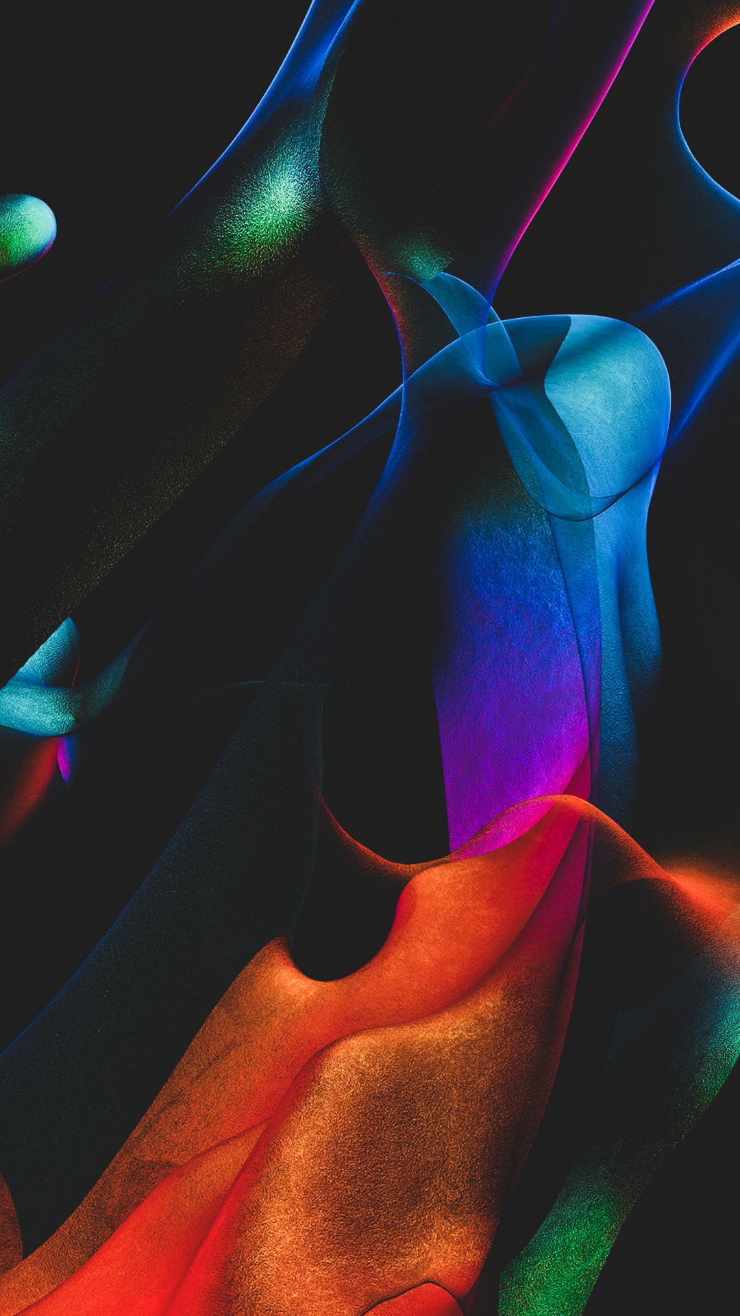 Обои свет, фрактальное искусство, арт, зеленый, лепесток в разрешении 1080x1920