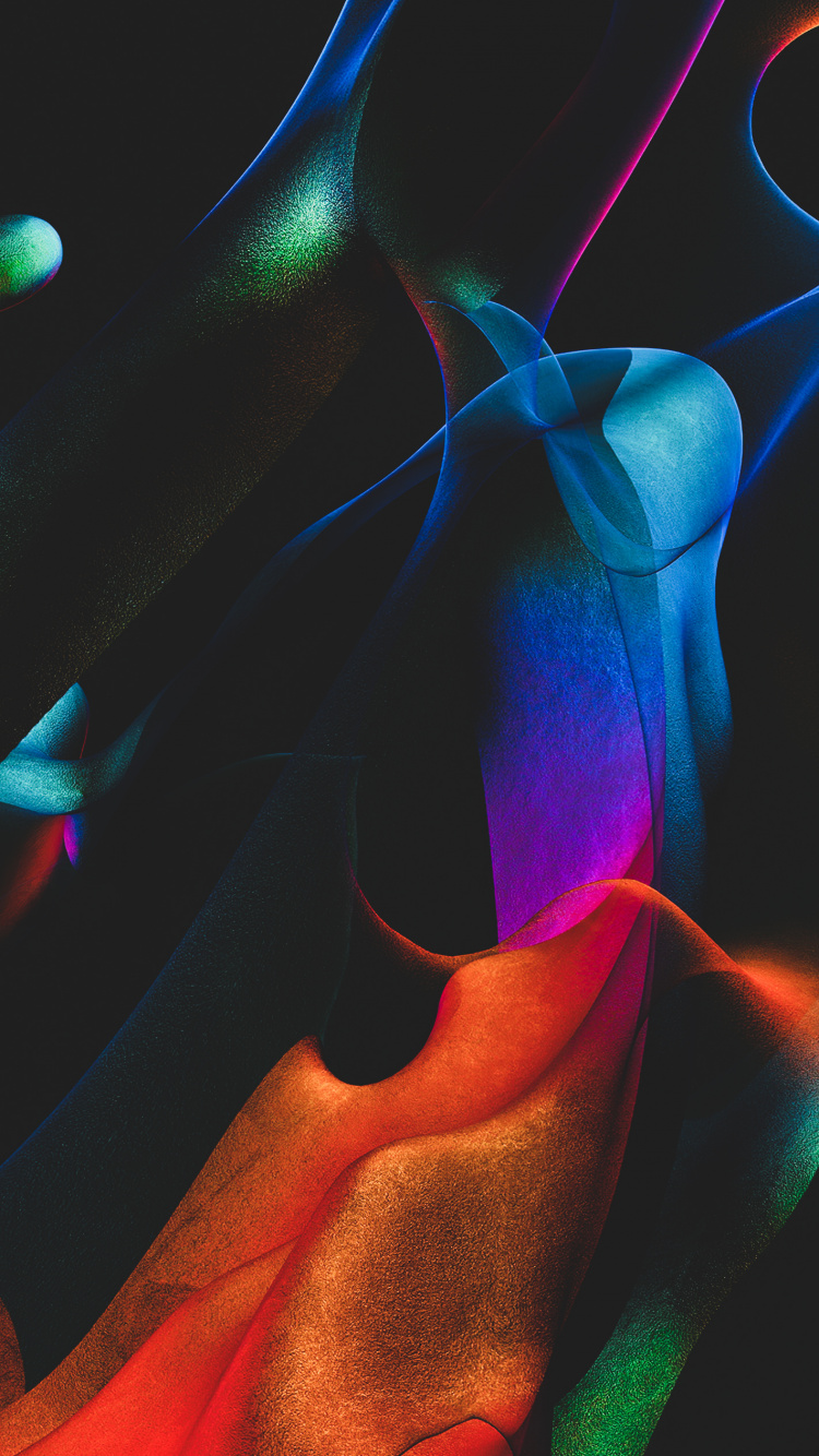 Обои свет, фрактальное искусство, арт, зеленый, лепесток в разрешении 750x1334